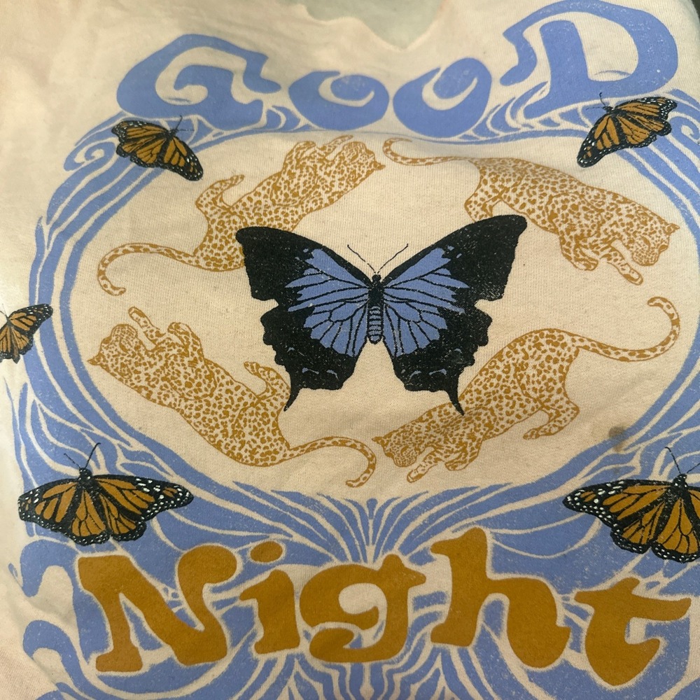 Urban Outfitters Project Social T Large/XL Pink Sweatshirt with Butterfly Design